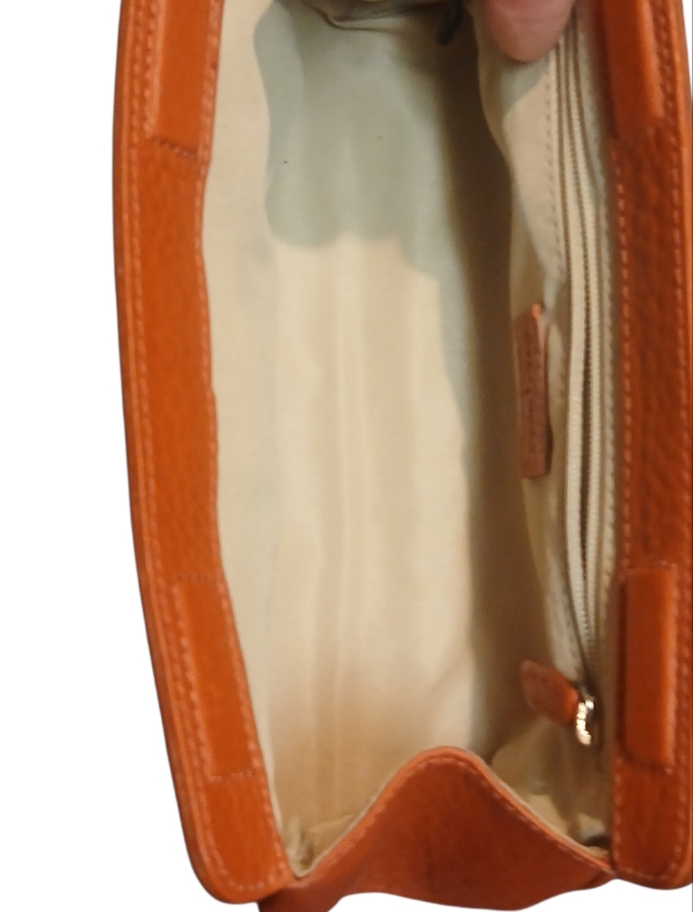 Cole Hann - NWOT, Rust Colored Hand Bag, Double Magnetic Closure, Inside Pocket. - Picture 13 of 14
